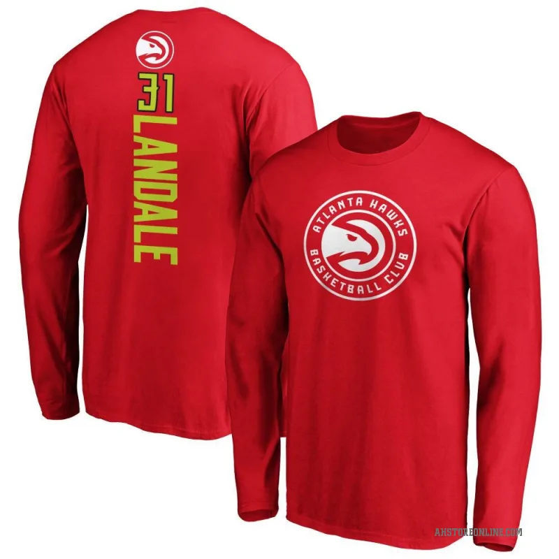 Jock Landale Men's Red Atlanta Hawks Backer Long Sleeve T-Shirt