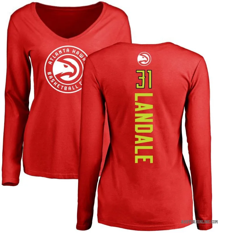 Jock Landale Women's Red Atlanta Hawks Backer Long Sleeve T-Shirt