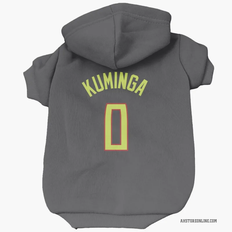 Jonathan Kuminga  Gray Atlanta Hawks  Cat & Dog Pet Hoodie