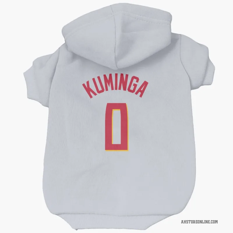 Jonathan Kuminga  White Atlanta Hawks   Cat & Dog Pet Hoodie