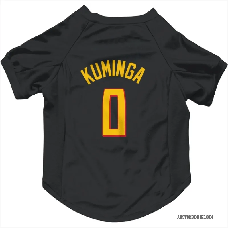 Jonathan Kuminga  Yellow Atlanta Hawks   Black Cat & Dog Pet Jersey