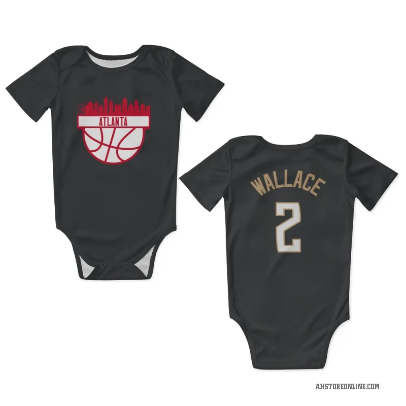 Keaton Wallace  Black Atlanta Hawks  Newborn & Infant Bodysuit