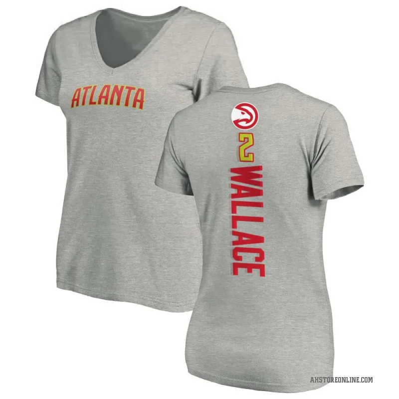 Keaton Wallace Women's Atlanta Hawks Ash Backer T-Shirt