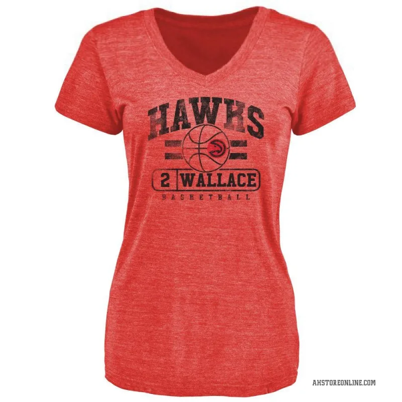 Keaton Wallace Women's Red Atlanta Hawks Baseline T-Shirt