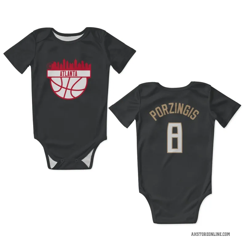 Kristaps Porzingis  Black Atlanta Hawks  Newborn & Infant Bodysuit