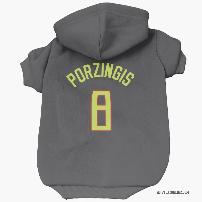 Kristaps Porzingis  Gray Atlanta Hawks  Cat & Dog Pet Hoodie