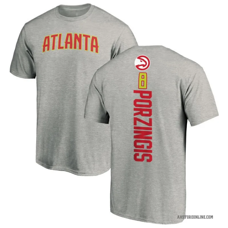 Kristaps Porzingis Men's Atlanta Hawks Ash Backer T-Shirt