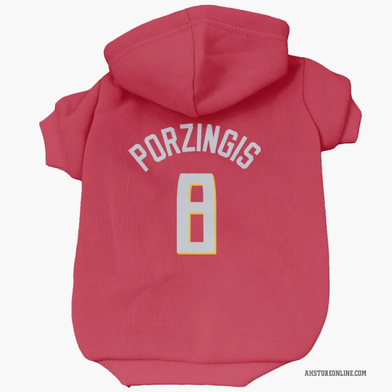 Kristaps Porzingis  Red Atlanta Hawks   Cat & Dog Pet Hoodie
