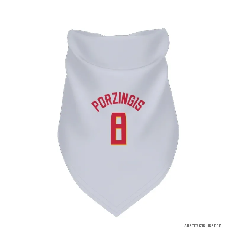 Kristaps Porzingis  White Atlanta Hawks   Cat & Dog Pet Bandana