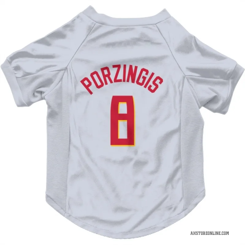 Kristaps Porzingis  White Atlanta Hawks   Cat & Dog Pet Jersey