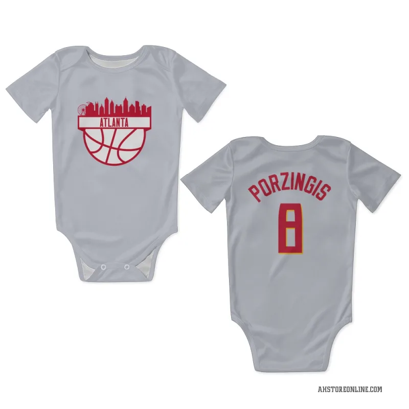 Kristaps Porzingis  White Atlanta Hawks   Newborn & Infant Bodysuit