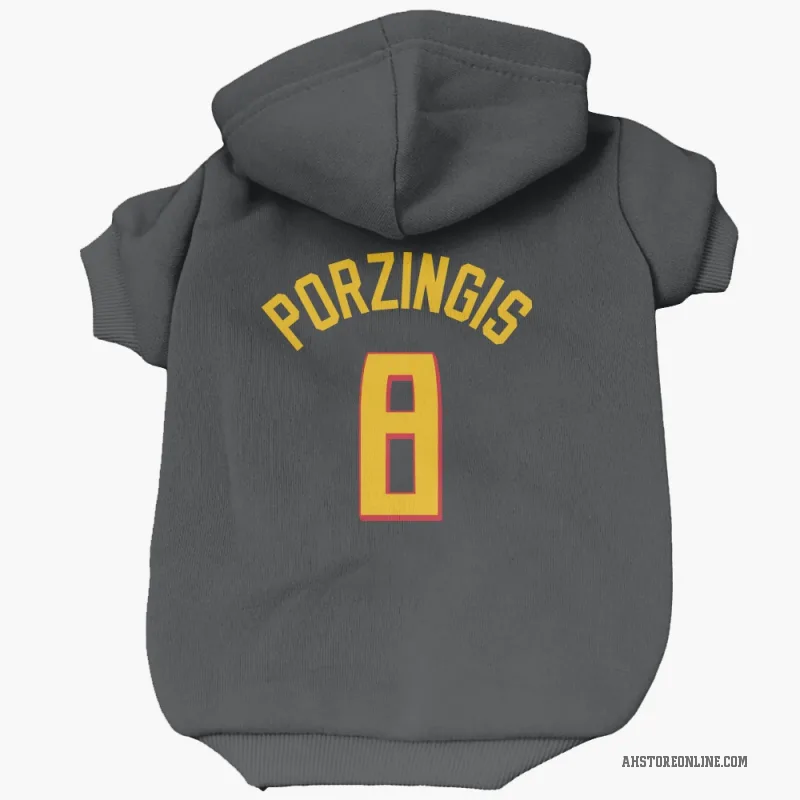 Kristaps Porzingis  Yellow Atlanta Hawks   Black Cat & Dog Pet Hoodie