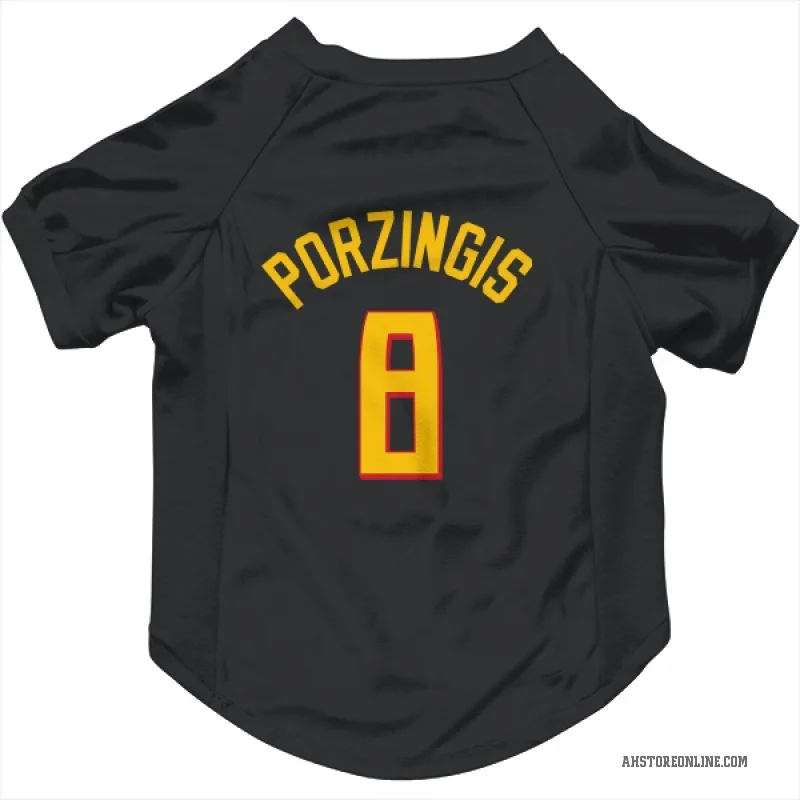 Kristaps Porzingis  Yellow Atlanta Hawks   Black Cat & Dog Pet Jersey