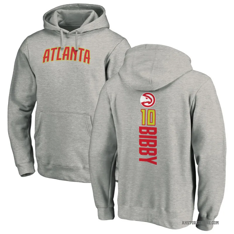 Mike Bibby Men's Atlanta Hawks Branded Ash Backer Pullover Hoodie