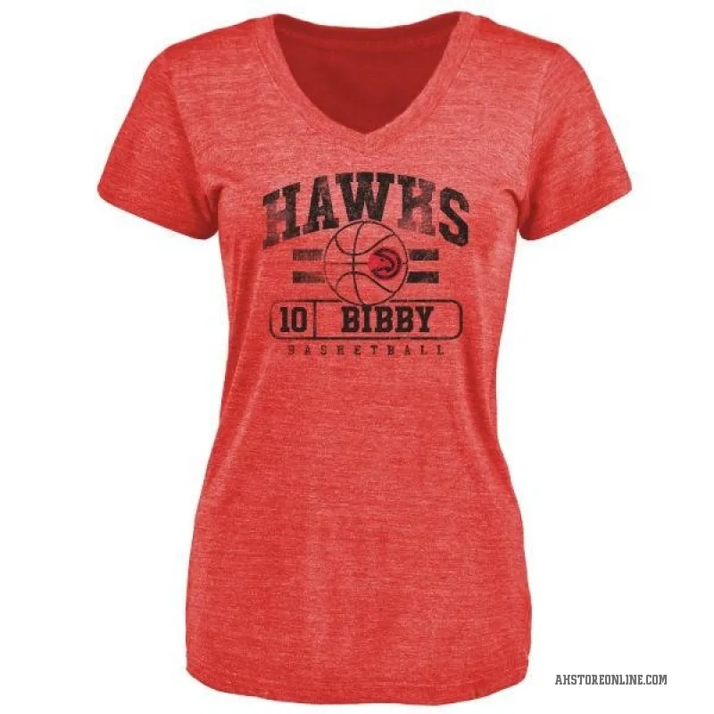 Mike Bibby Women's Red Atlanta Hawks Baseline T-Shirt