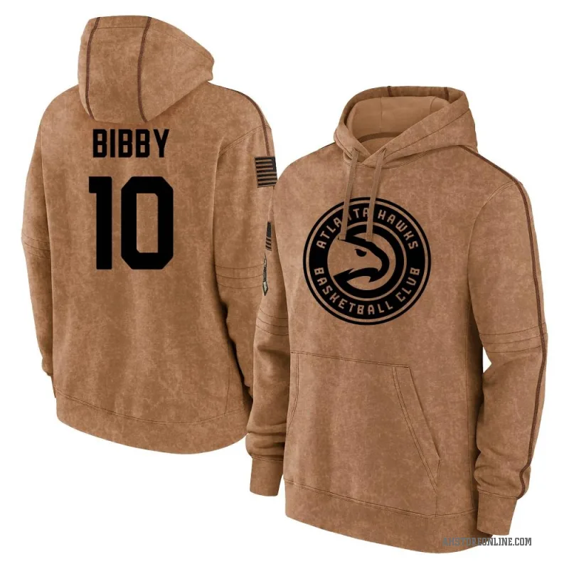 Mike Bibby Youth Brown Atlanta Hawks 2023 Salute to Service Club Pullover Hoodie