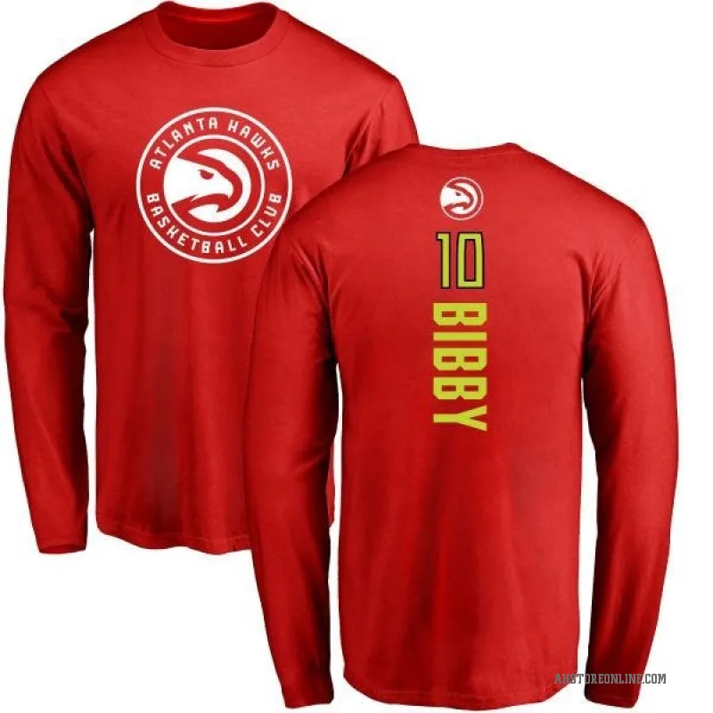 Mike Bibby Youth Red Atlanta Hawks Backer Long Sleeve T-Shirt