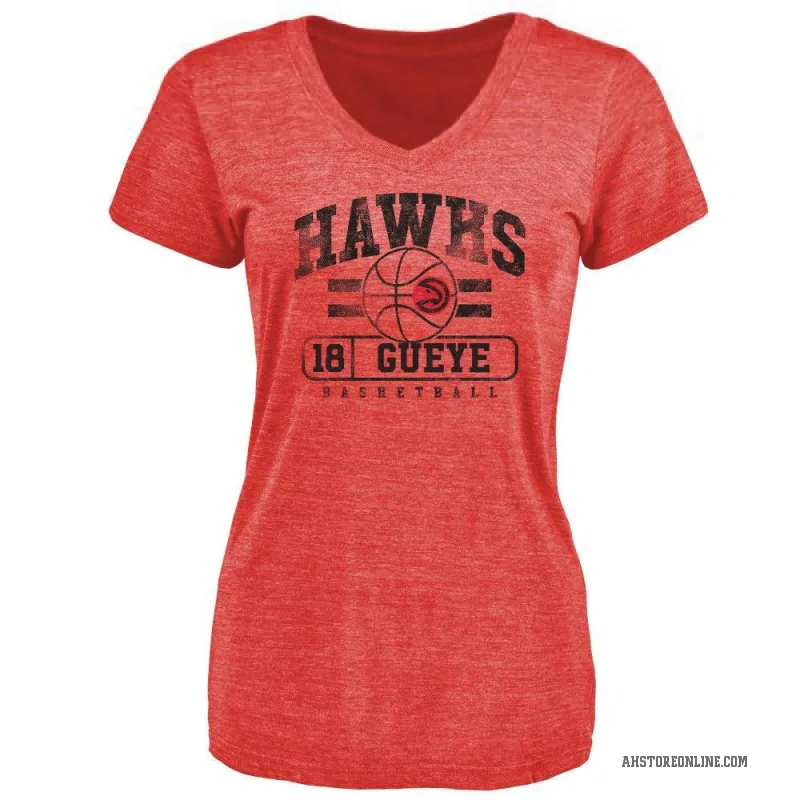Mouhamed Gueye Women's Red Atlanta Hawks Baseline T-Shirt