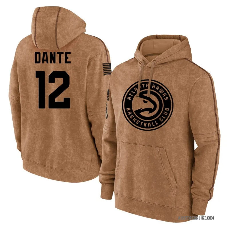 N'Faly Dante Men's Brown Atlanta Hawks 2023 Salute to Service Club Pullover Hoodie