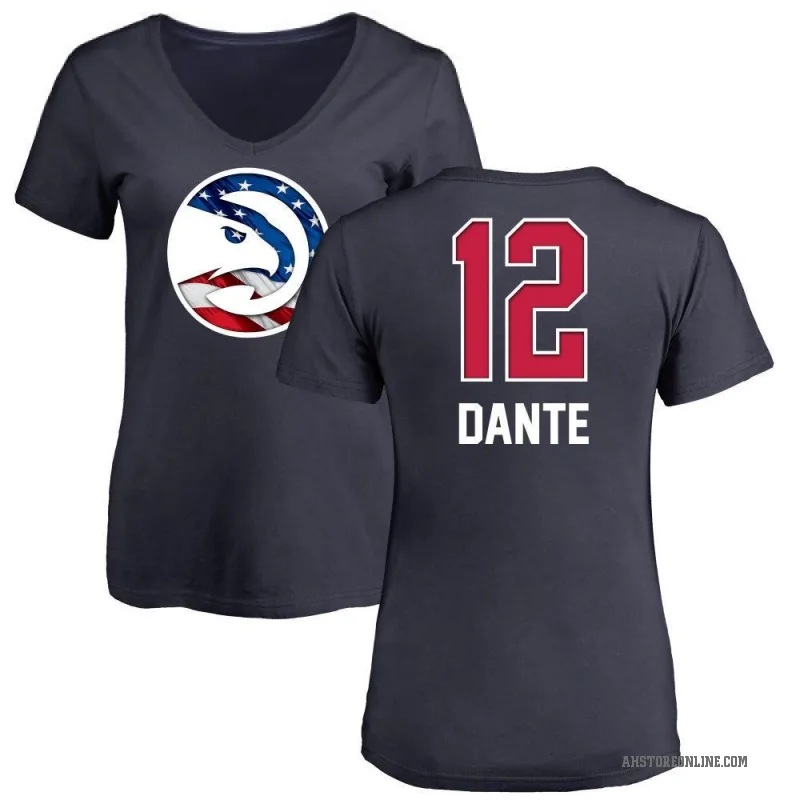 N'Faly Dante Women's Navy Atlanta Hawks Name and Number Banner Wave V-Neck T-Shirt
