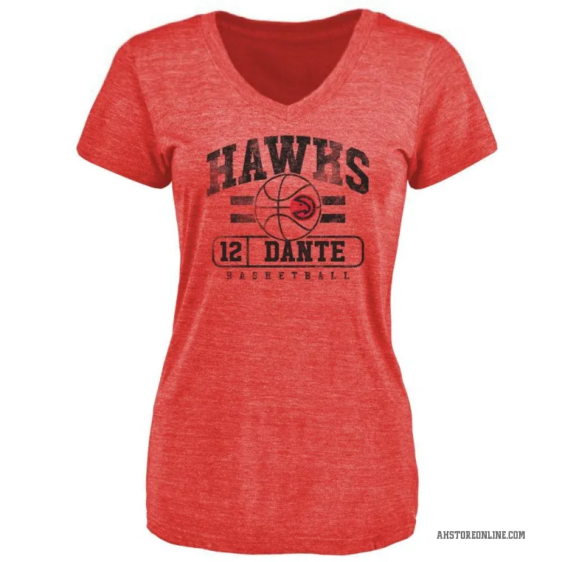 N'Faly Dante Women's Red Atlanta Hawks Baseline T-Shirt