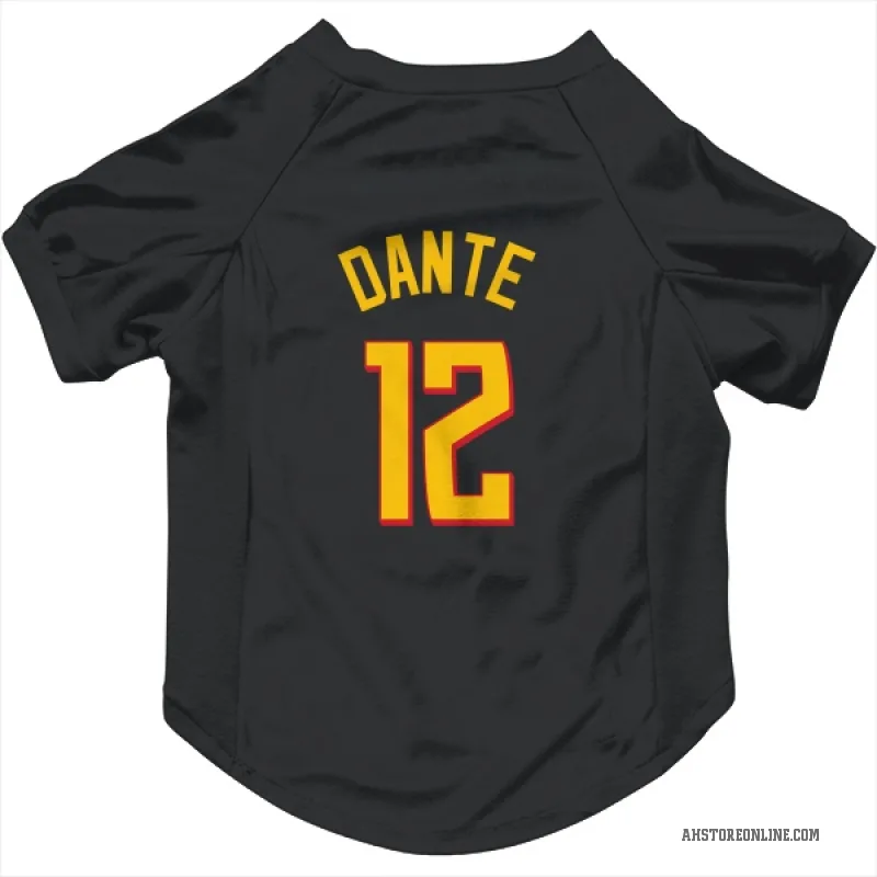 N'Faly Dante  Yellow Atlanta Hawks   Black Cat & Dog Pet Jersey