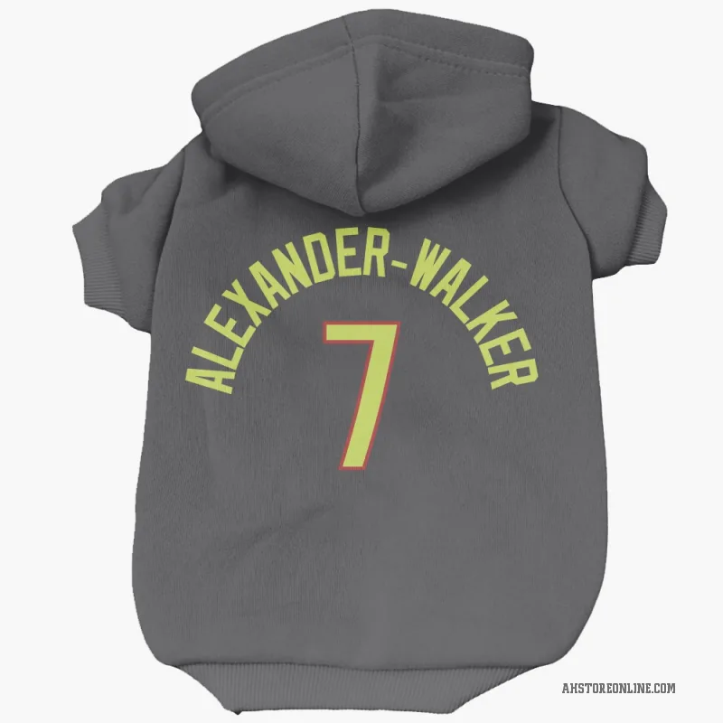 Nickeil Alexander-Walker  Gray Atlanta Hawks  Cat & Dog Pet Hoodie
