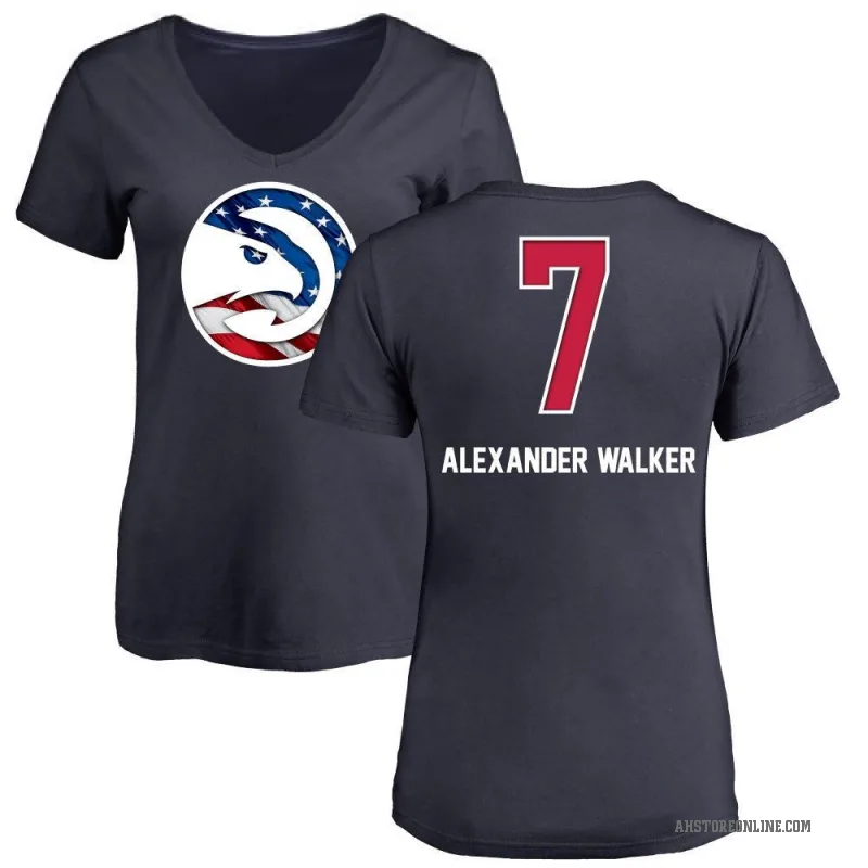 Nickeil Alexander-Walker Women's Navy Atlanta Hawks Name and Number Banner Wave V-Neck T-Shirt