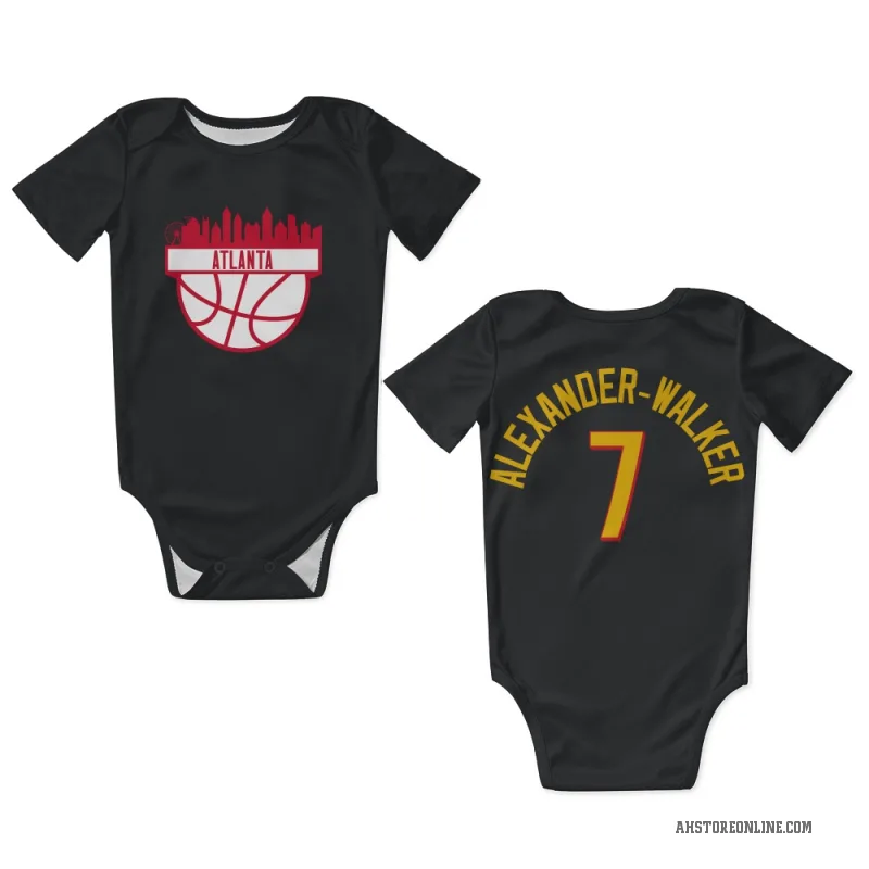 Nickeil Alexander-Walker  Yellow Atlanta Hawks   Black Newborn & Infant Bodysuit