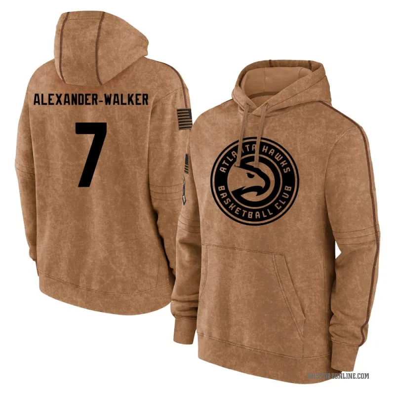 Nickeil Alexander-Walker Youth Brown Atlanta Hawks 2023 Salute to Service Club Pullover Hoodie