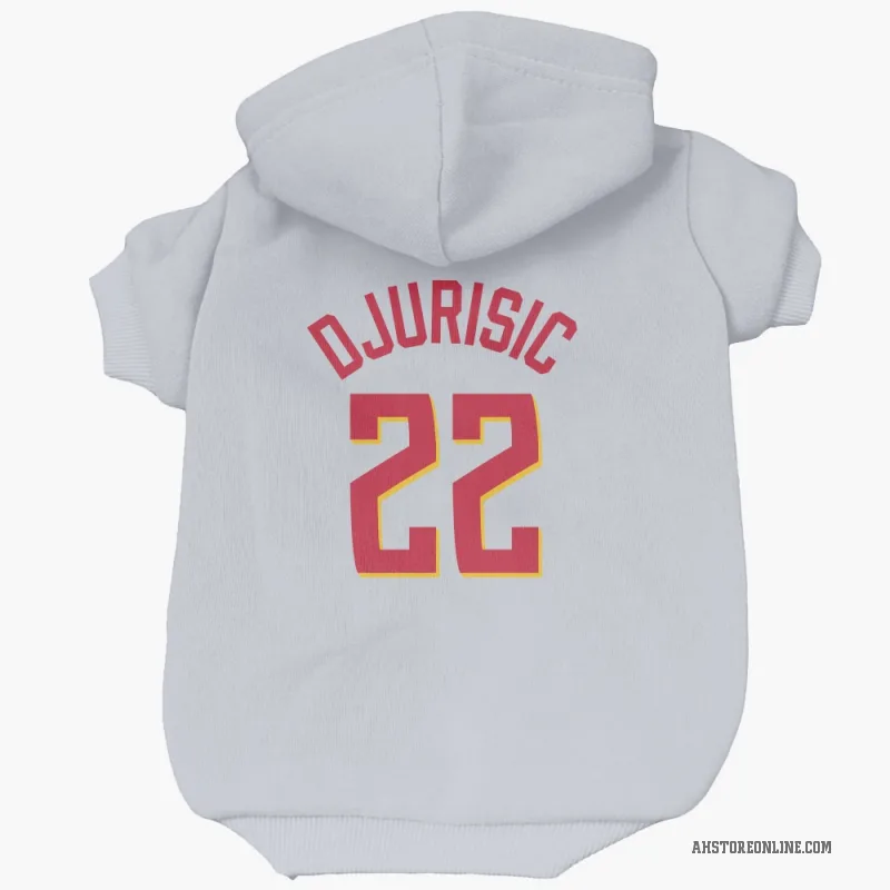 Nikola Djurisic  White Atlanta Hawks   Cat & Dog Pet Hoodie