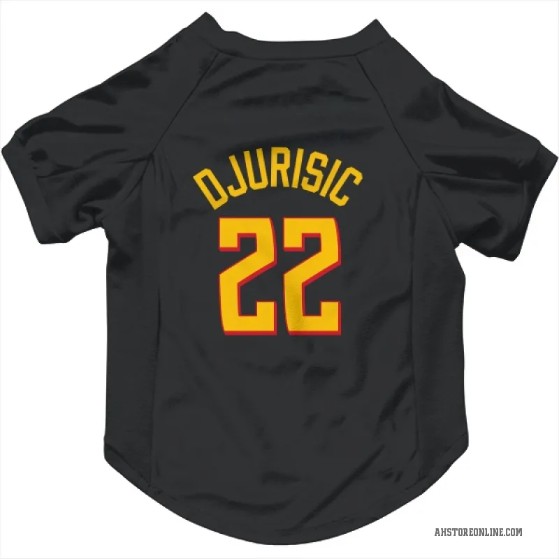 Nikola Djurisic  Yellow Atlanta Hawks   Black Cat & Dog Pet Jersey