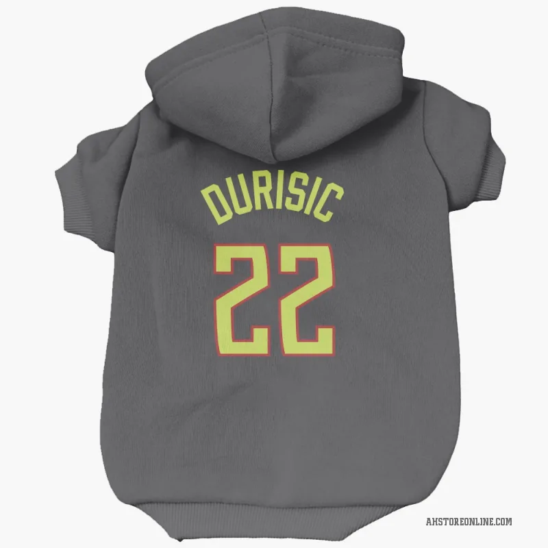 Nikola Durisic  Gray Atlanta Hawks  Cat & Dog Pet Hoodie