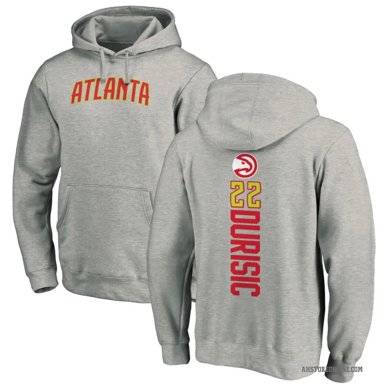 Nikola Durisic Men's Atlanta Hawks Branded Ash Backer Pullover Hoodie