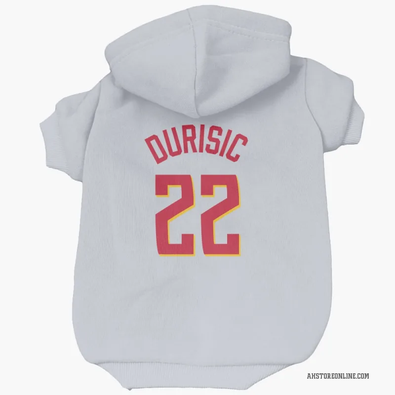 Nikola Durisic  White Atlanta Hawks   Cat & Dog Pet Hoodie