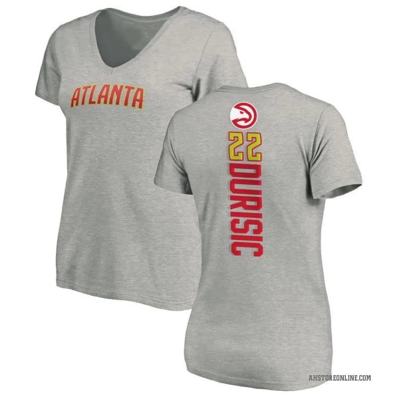 Nikola Durisic Women's Atlanta Hawks Ash Backer T-Shirt