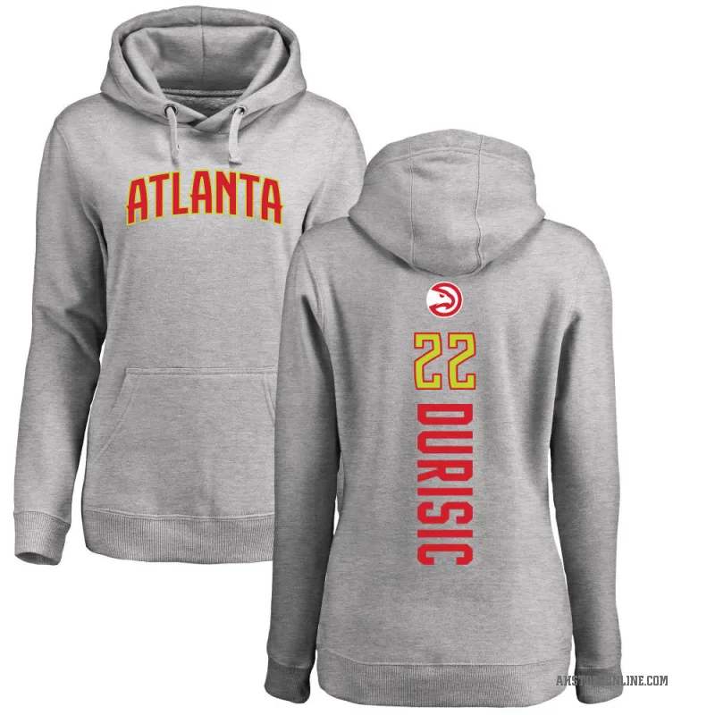 Nikola Durisic Women's Atlanta Hawks Branded Ash Backer Pullover Hoodie