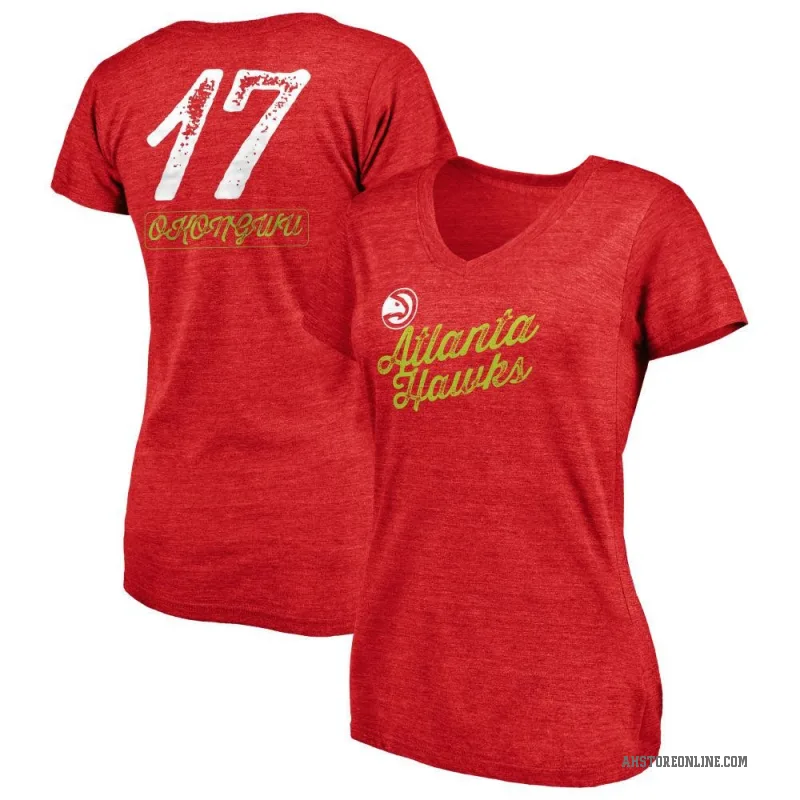 Onyeka Okongwu Women's Red Atlanta Hawks Sideline V-Neck T-Shirt