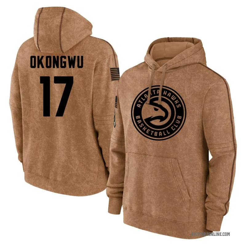 Onyeka Okongwu Youth Brown Atlanta Hawks 2023 Salute to Service Club Pullover Hoodie