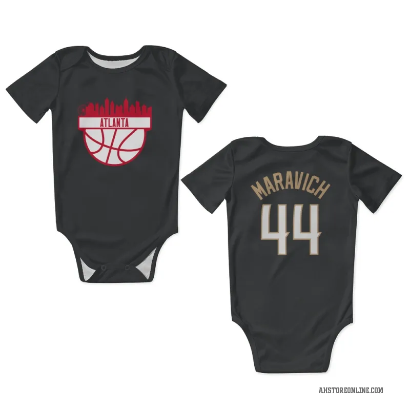 Pete Maravich  Black Atlanta Hawks  Newborn & Infant Bodysuit
