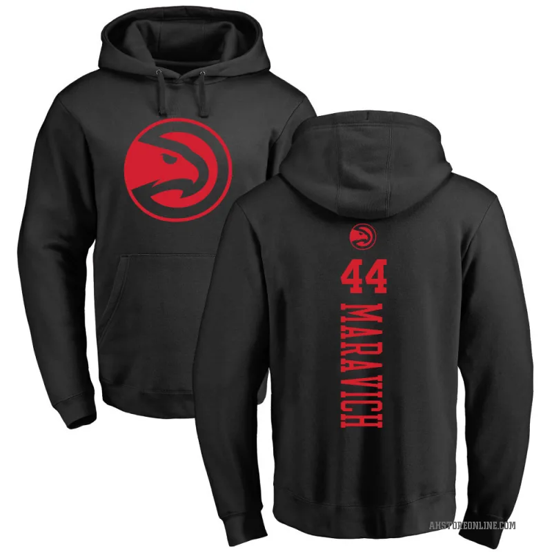 Pete Maravich Men's Black Atlanta Hawks Branded One Color Backer Pullover Hoodie
