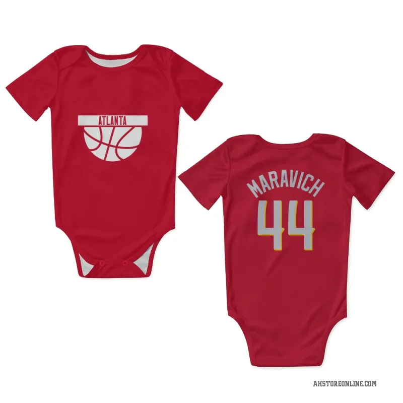 Pete Maravich  Red Atlanta Hawks   Newborn & Infant Bodysuit