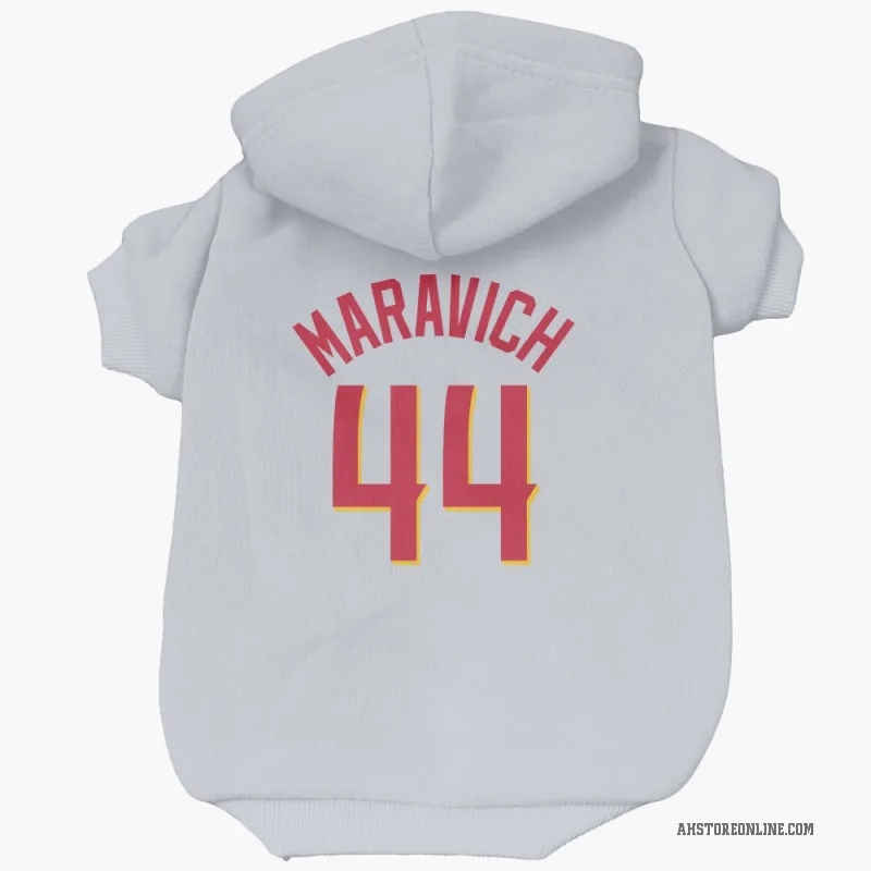 Pete Maravich  White Atlanta Hawks   Cat & Dog Pet Hoodie