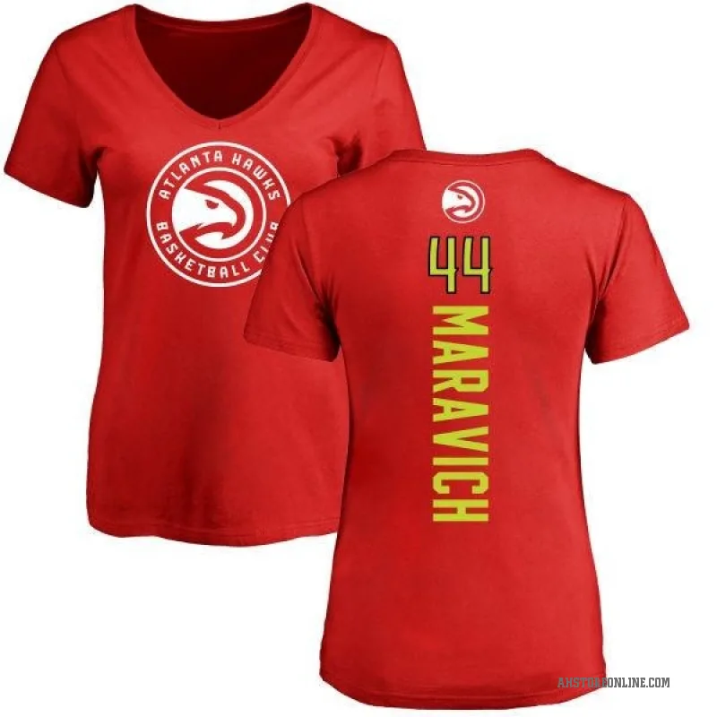 Pete Maravich Women's Red Atlanta Hawks Backer T-Shirt