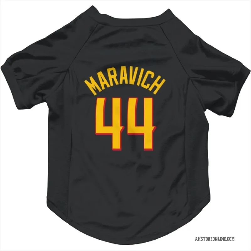 Pete Maravich  Yellow Atlanta Hawks   Black Cat & Dog Pet Jersey