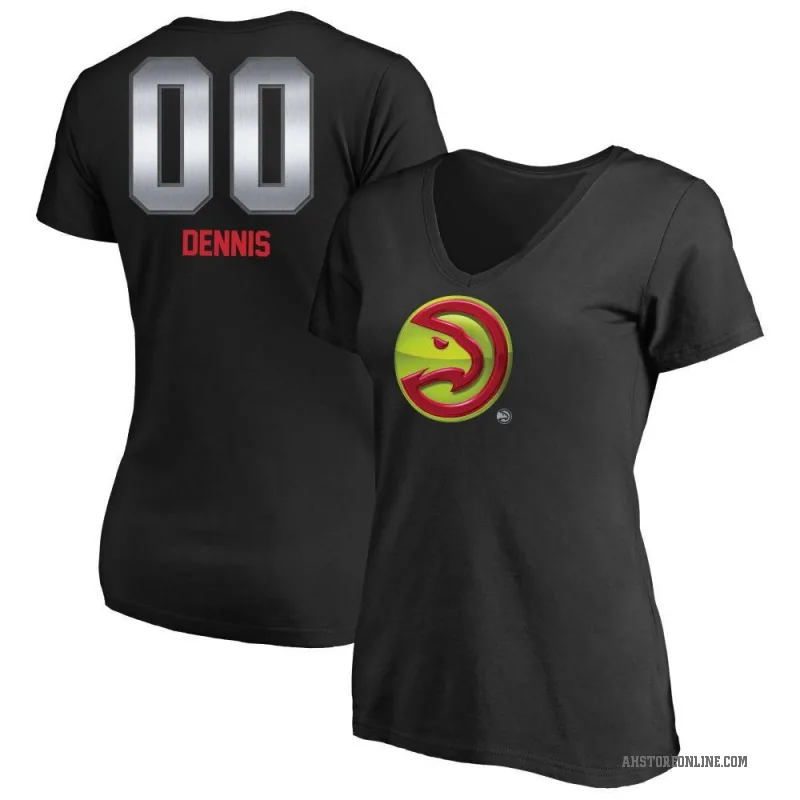 RayJ Dennis Women's Black Atlanta Hawks Midnight Mascot T-Shirt