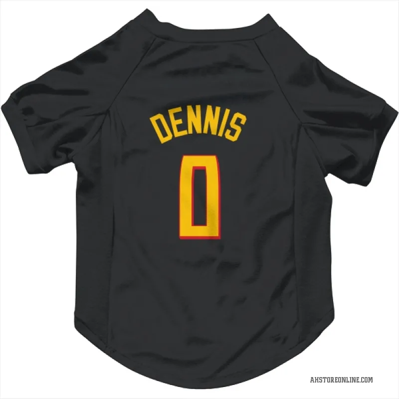 RayJ Dennis  Yellow Atlanta Hawks   Black Cat & Dog Pet Jersey