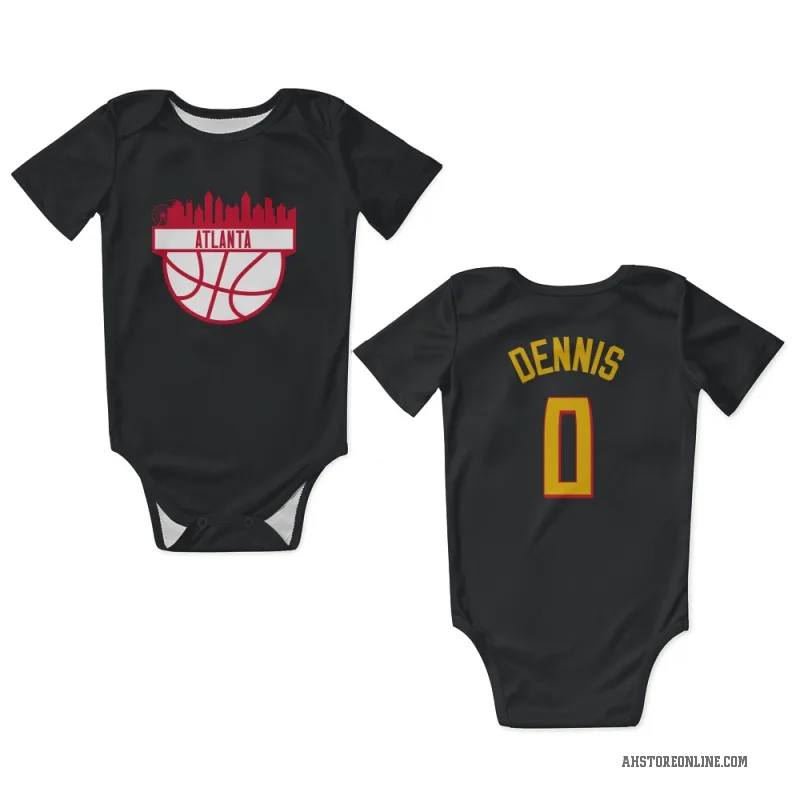 RayJ Dennis  Yellow Atlanta Hawks   Black Newborn & Infant Bodysuit