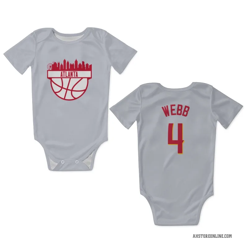 Spud Webb  White Atlanta Hawks   Newborn & Infant Bodysuit