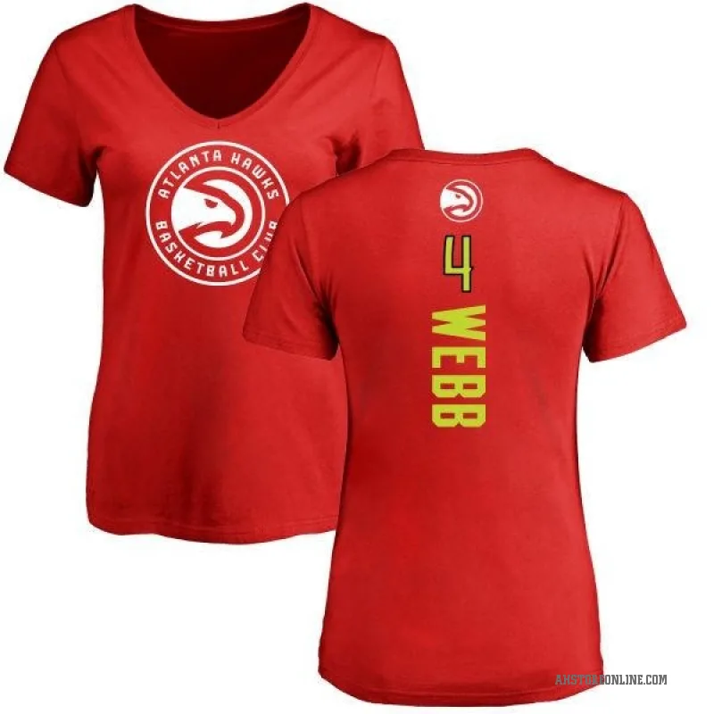 Spud Webb Women's Red Atlanta Hawks Backer T-Shirt